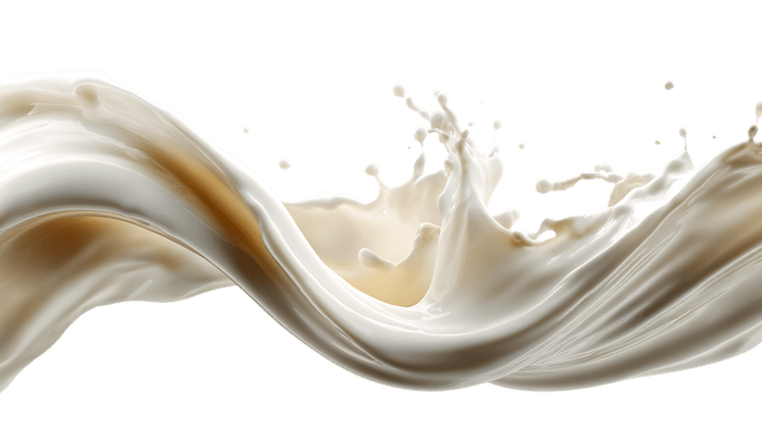 Creamy milk splash against black background