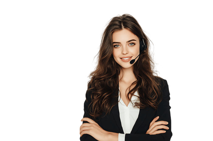 Portrait of a smiling customer service representative.