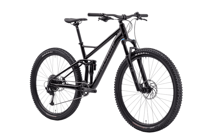 Black full suspension mountain bike for outdoor adventures