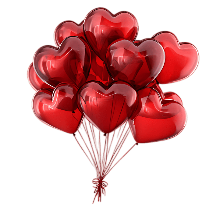 Bunch of red heart shaped balloons749.