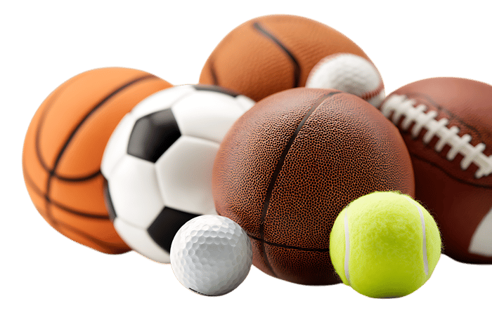 Assortment of sports balls for various games. Active lifestyle concept.