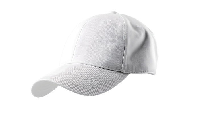 Clean, white baseball cap Perfect for branding