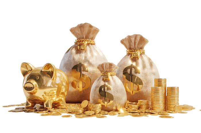 Wealth, savings, and financial success concept.