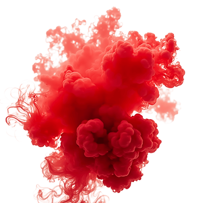Dramatic red smoke cloud effect on black background