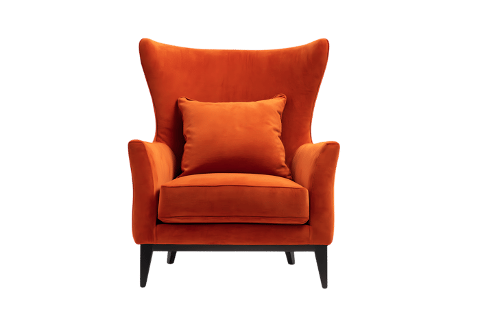 Relax in style with this burnt orange armchair