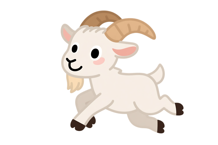 Cartoon goat running illustration