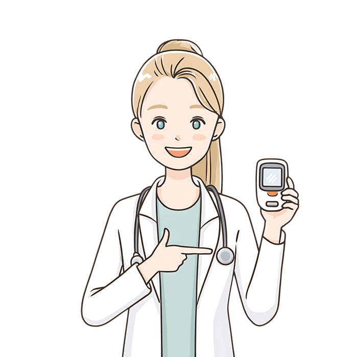 Smiling female doctor holding a device922