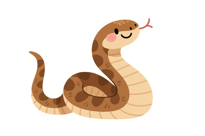 Cute cartoon snake illustration
