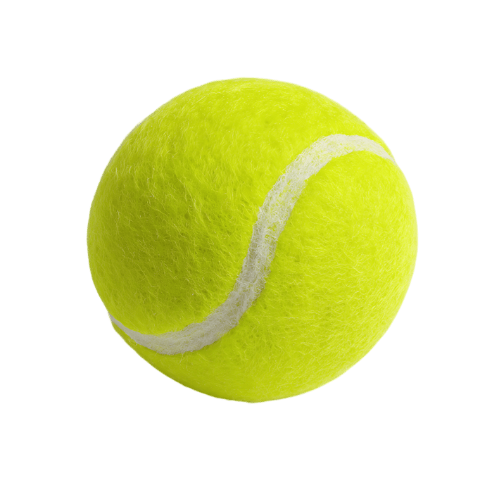 Bright yellow tennis ball isolated on black, sport and recreation concept.