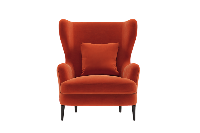Relaxing burnt orange armchair