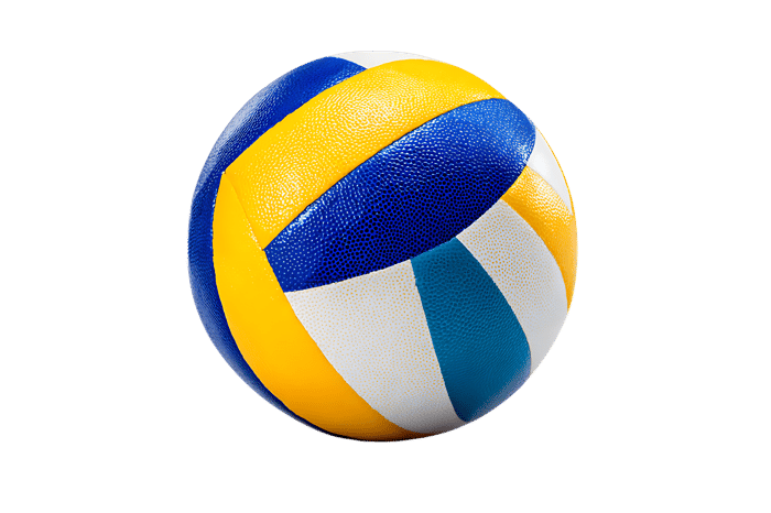 Close up of a volleyball on a black background