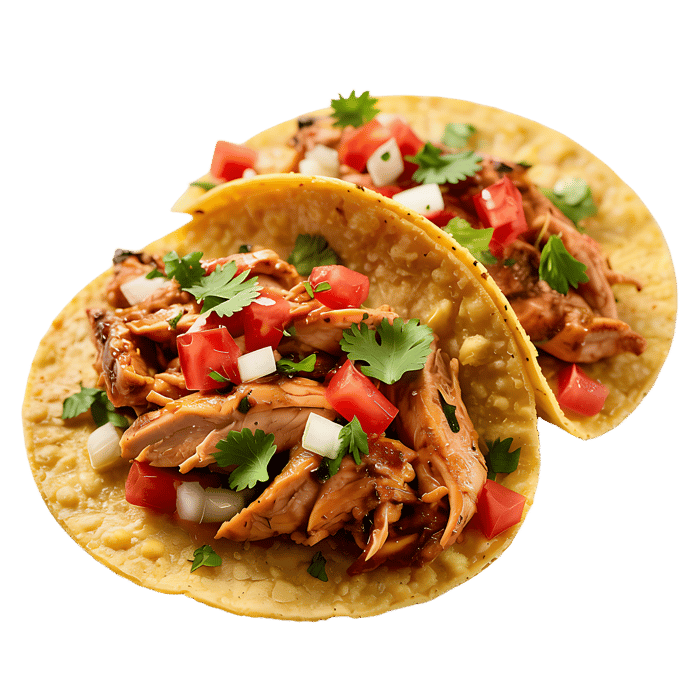 Delicious tacos with grilled meat, pico de gallo, and cilantro.