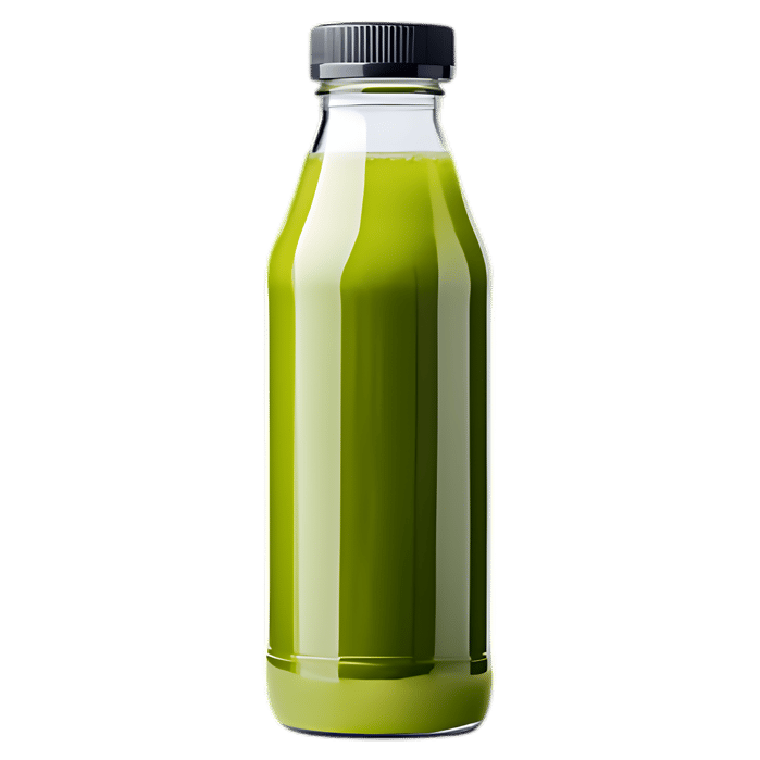 Green juice bottle, healthy drink, refreshment