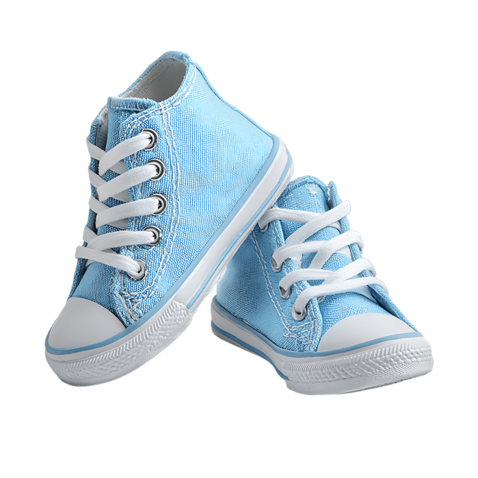 Adorable light blue baby sneakers, perfect for tiny feet