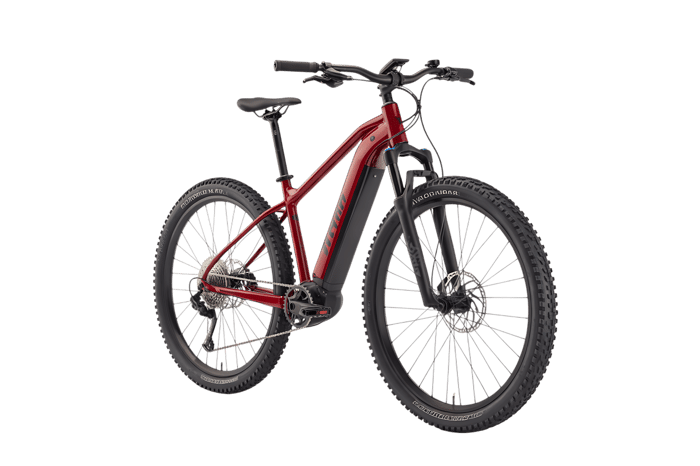 Red electric mountain bike for outdoor adventure and exercise617