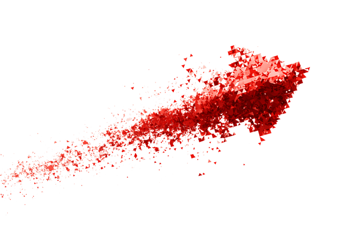 Abstract red powder burst on black background.