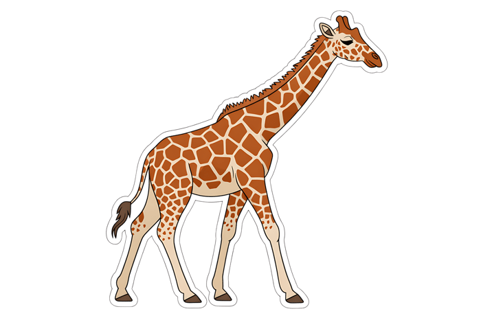Cartoon giraffe illustration with brown spots