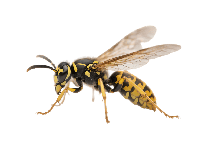 Closeup of a yellow wasp