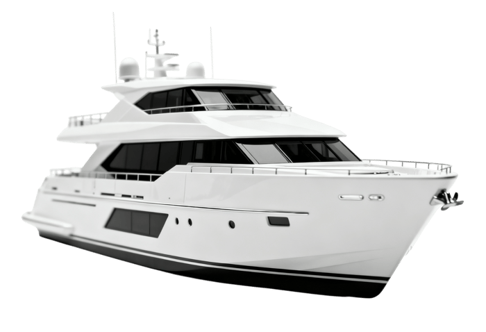 Luxury white yacht for leisure and travel