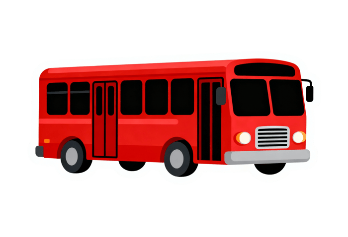 Illustration of a red city bus for public transportation