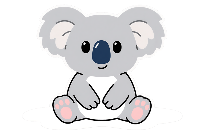 Adorable cartoon koala bear illustration for children designs