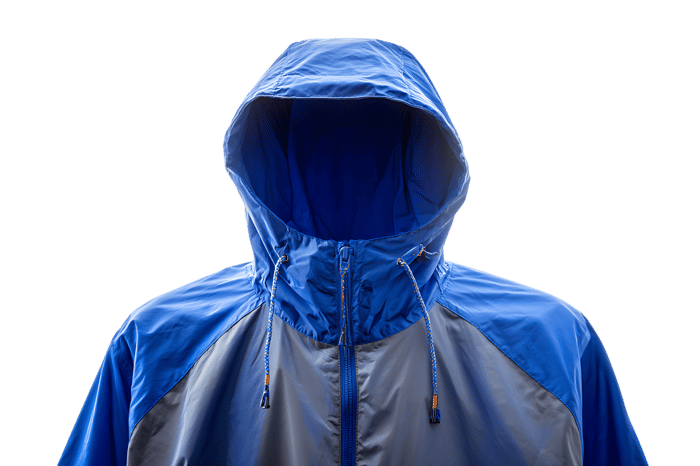 Blue hooded jacket