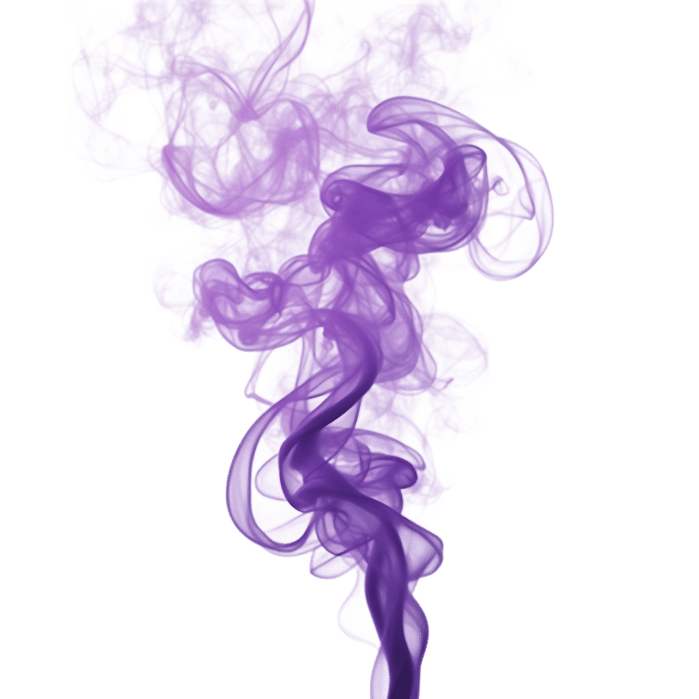 Purple smoke swirls, abstract design element