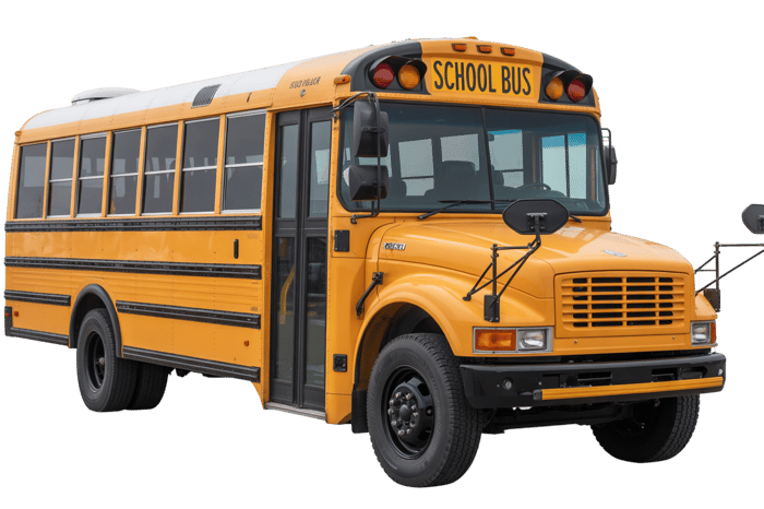 Traditional yellow school bus for student transportation