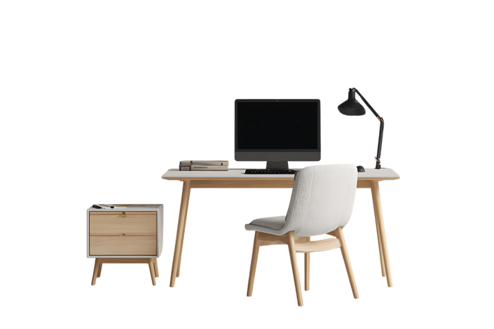 Minimalist home office setup with desk