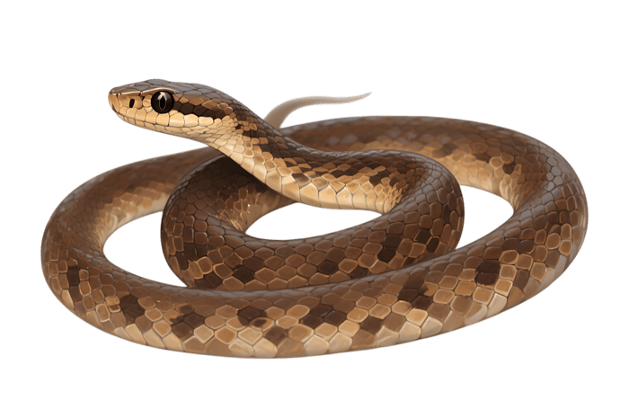 Coiled brown snake illustration