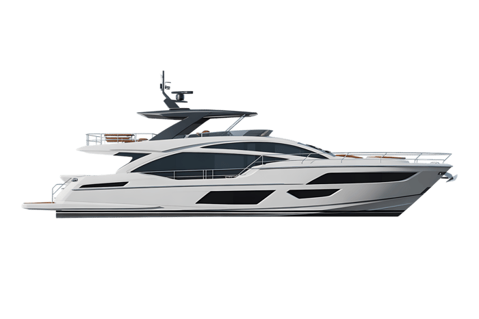 Modern white yacht on the water, luxury sea travel