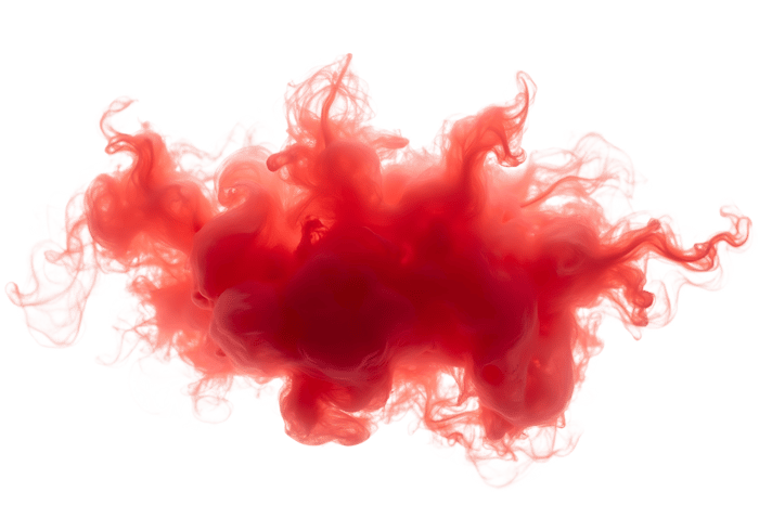 Vibrant red ink cloud in water, abstract design element