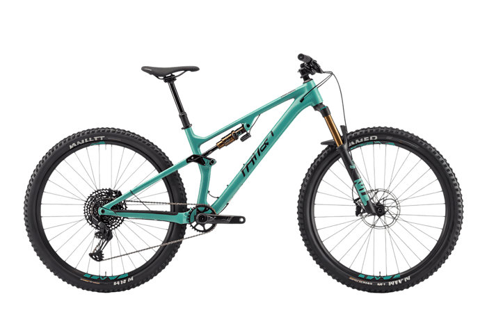 Turquoise mountain bike for outdoor adventures and cycling