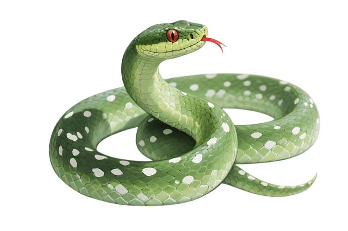 Green spotted snake illustration