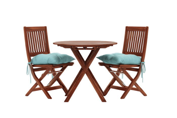 Teak wood patio furniture set with cushions