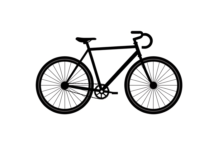 Black track bicycle illustration