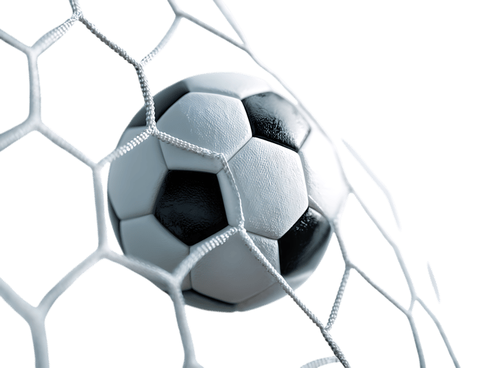 Goal! Soccer ball in net.