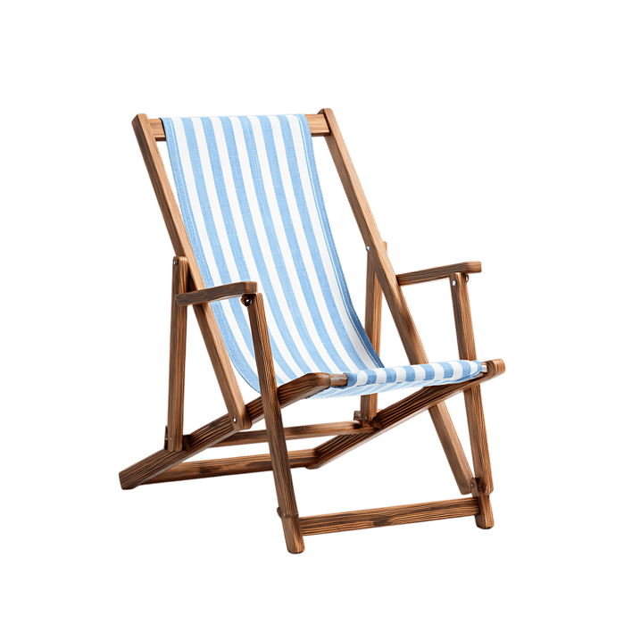 Relaxing striped beach chair