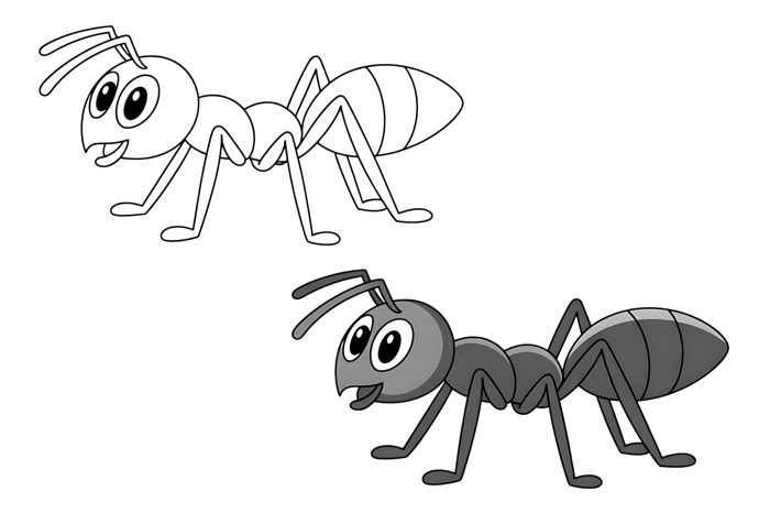 Cartoon of an ant