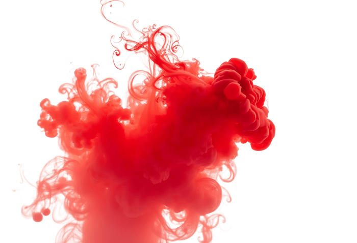 Abstract red ink cloud dissolving in water