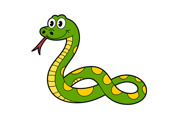 Cartoon snake with spots286