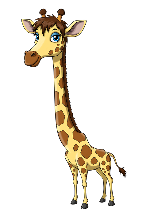 Cartoon giraffe animal character
