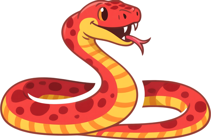 Cartoon red snake illustration