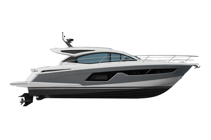 Modern motor yacht on transparent background349