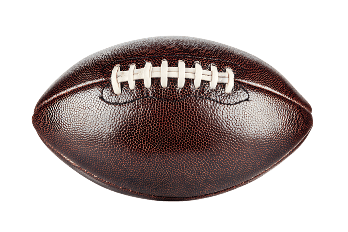 Close up of an American football.