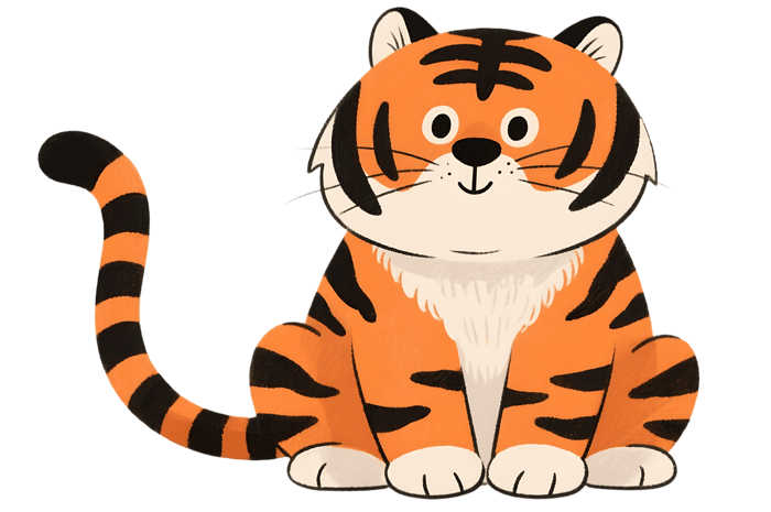 Adorable cartoon tiger illustration