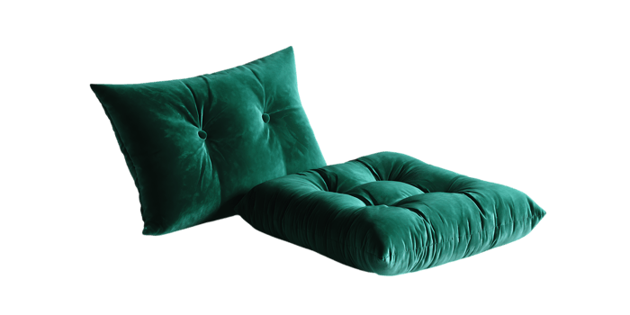 Luxurious emerald green chair cushions