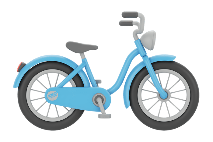 Light blue bicycle illustration for transportation and recreation
