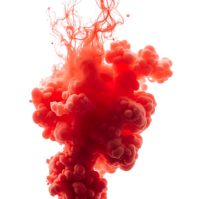 Red ink cloud swirl, abstract design element