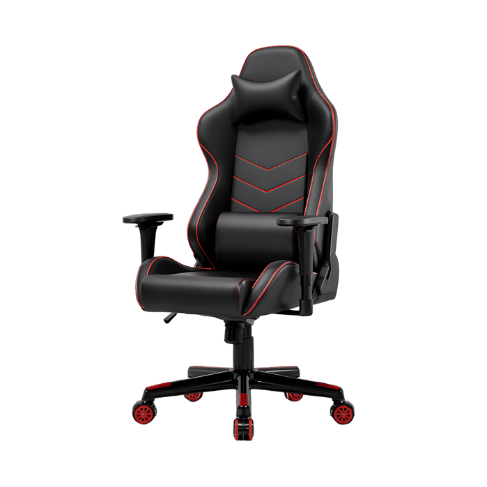 Modern black gaming chair with red accents566